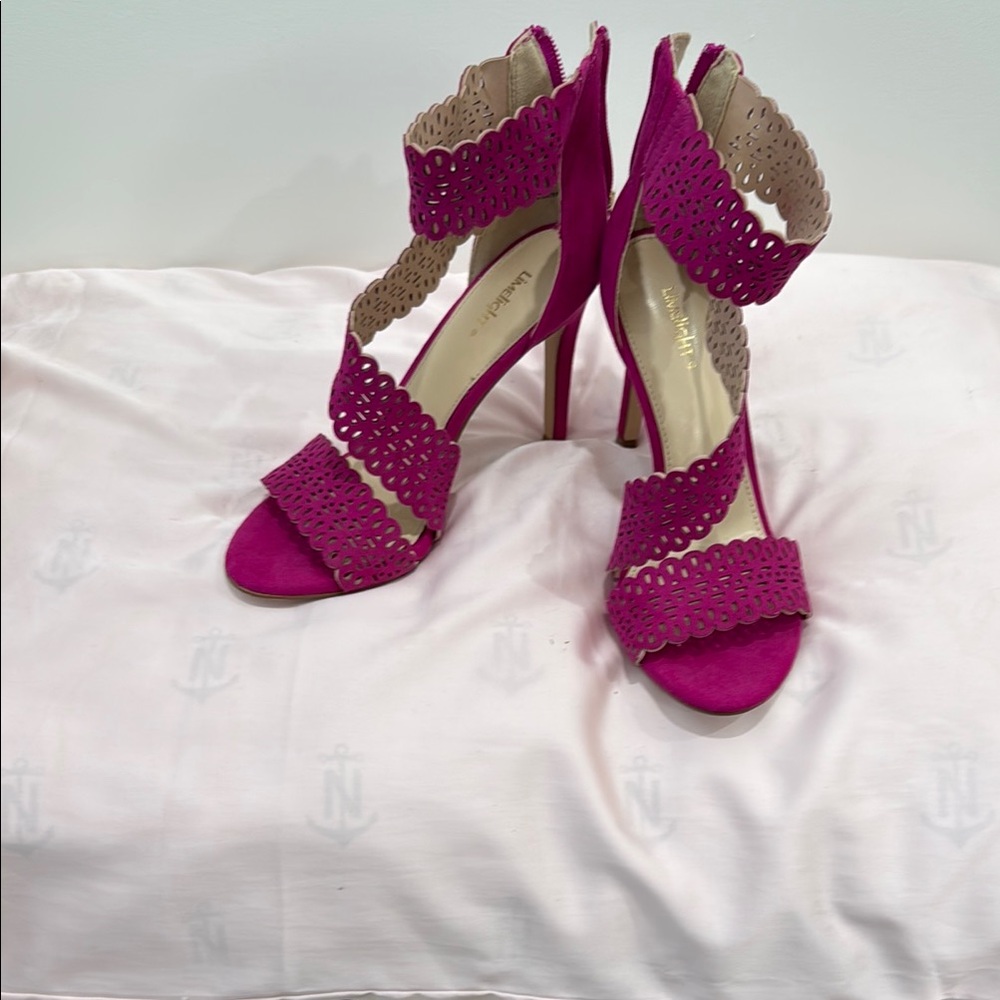Limelight Pink and Tan Stiletto Heels